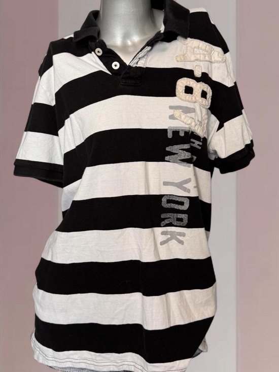 Aeropostale Tops - ❌SOLD❌Aeropostale Vintage Y2K Black/White Striped Polo